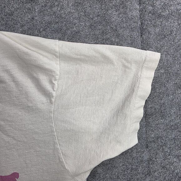 Vintage World Peace Begins at Home Shirt Mens Small White Graphic Roses Distress - Picture 5 of 13